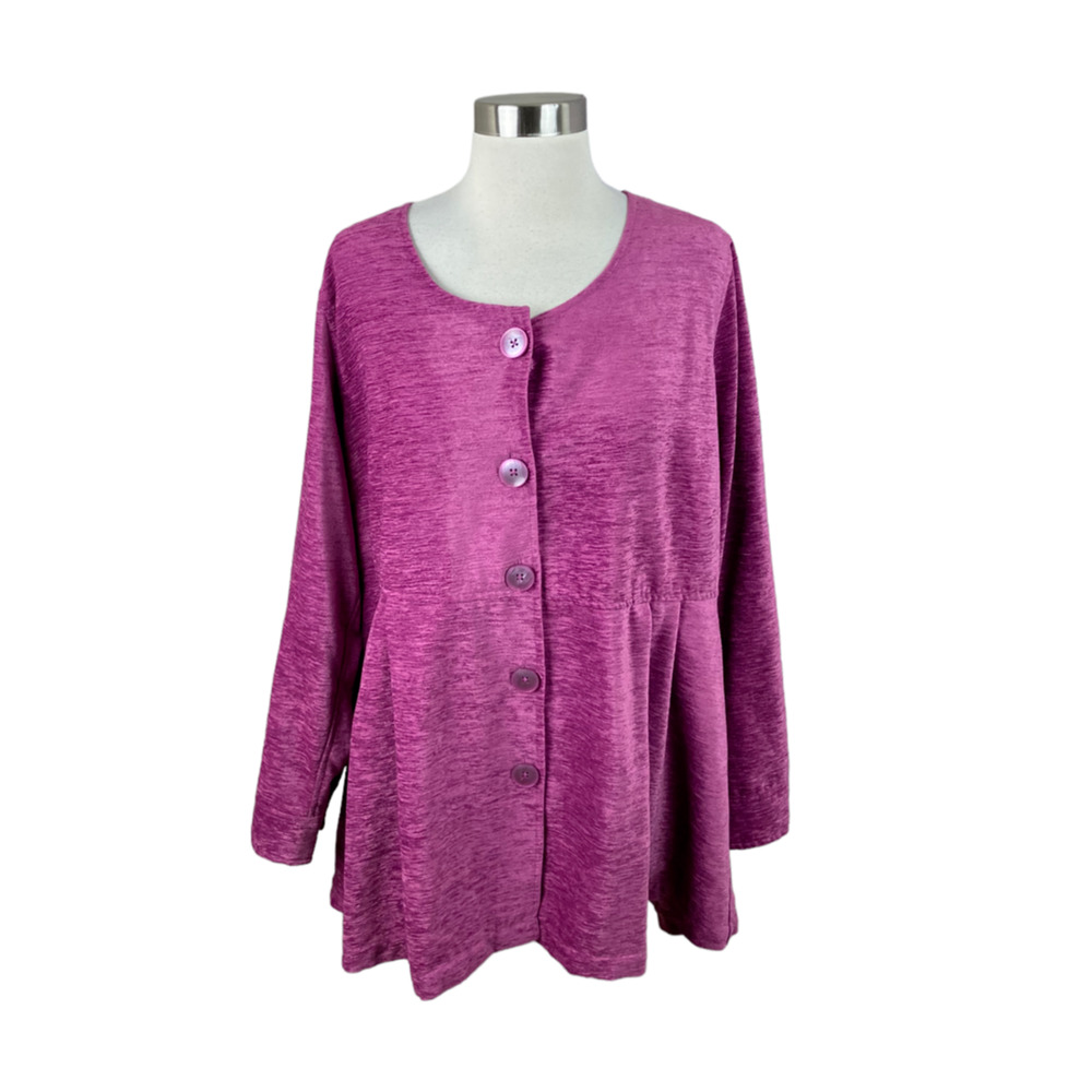 Soft Surroundings Fiona Women’s Size 1X Chenille Peplum Tunic